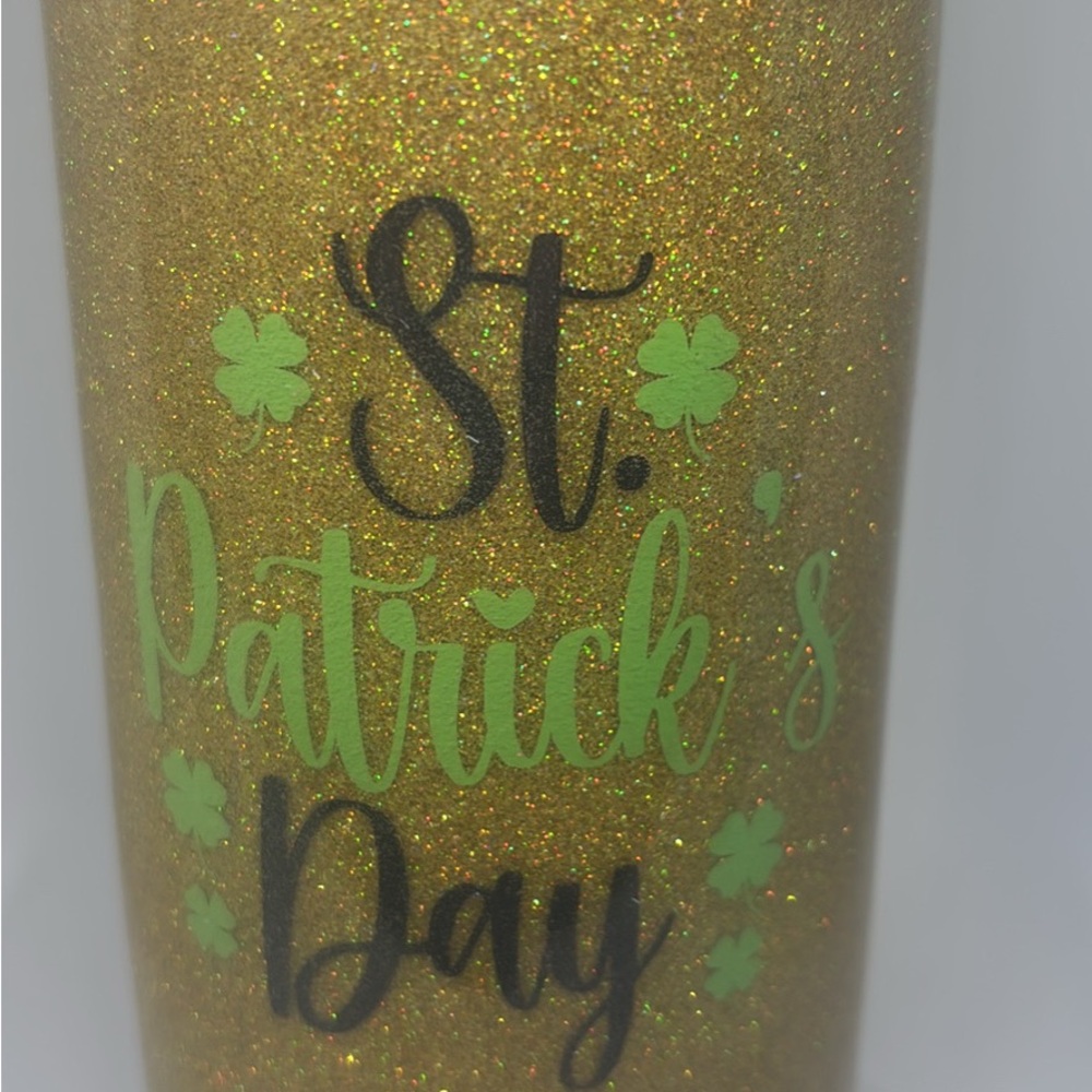 Gold Glitter St. Patrick's Day Tumbler